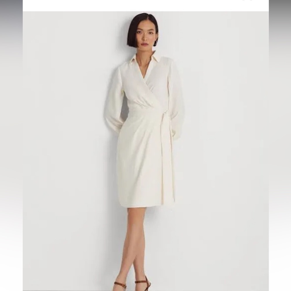 Lauren Ralph Lauren Double-Faced Georgette
Wrap Dress cream